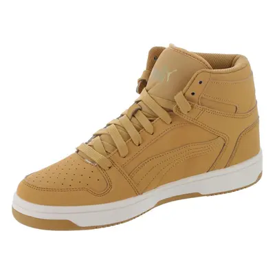 PUMA Men's REBOUND LAYUP NUBUCK Sneaker Taffy-Puma Team Gold-Marshmal