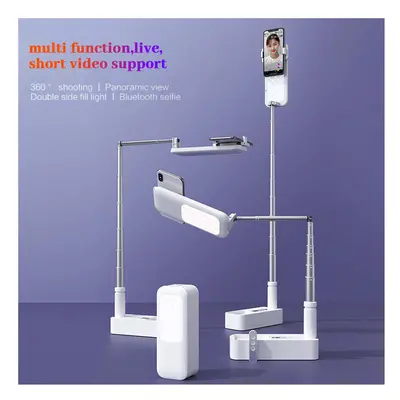 Portable Phone Holder Stand w/ Wireless Dimmable LED Selfie Fill Light