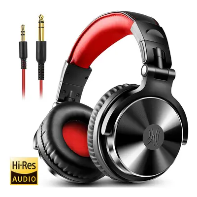 (Red) Oneodio Over Ear Headphones Hifi Studio DJ Headphone Wired Monitor Music