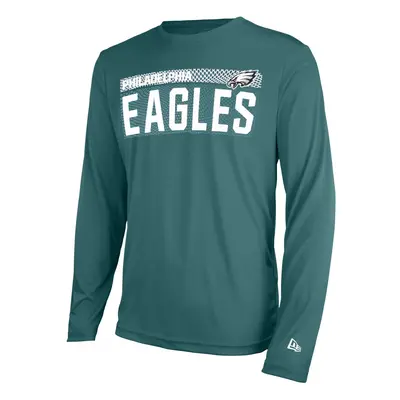 New Era NFL Men's MEASURED LS POLY DRI-TEK TEE EAGLES EAGLE GREEN Size MS