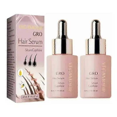 (2PCS) 1-3X 30ml Hair Serum by Vegamour GRO For Hair GrowthThicker Vegan Fuller Healthier