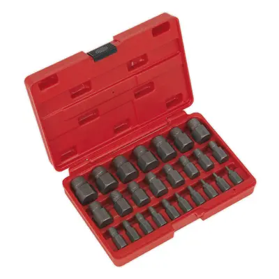 25 Piece Multi-Spline Screw Extractor Set - Reverse Spiral Design - Hex Head