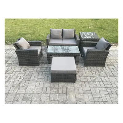 Fimous Seater Outdoor Rattan Garden Furniture Set Patio Lounge Sofa Set with Coffee Table