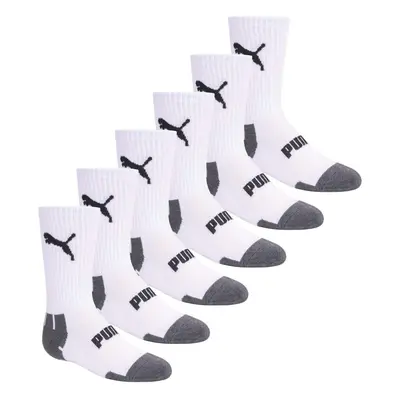 PUMA boys Pack Cut Crew Socks White/Multi 11 US