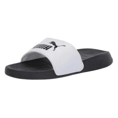 PUMA unisex child Popcat Slide Sandal White/Black Little Kid US