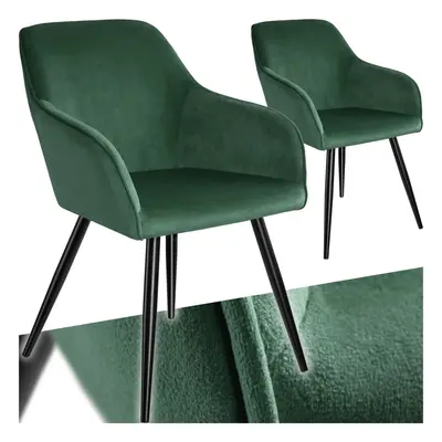 (dark green / black, Set of 2) Dining Chair Accent Bedroom Furniture Velvet Armchair Living Room