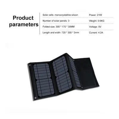 (21W 5V) 12W 14W 21W 28W 42W 63W 5V 18.5V Foldable Solar Panel USB Portable Battery Charger For 