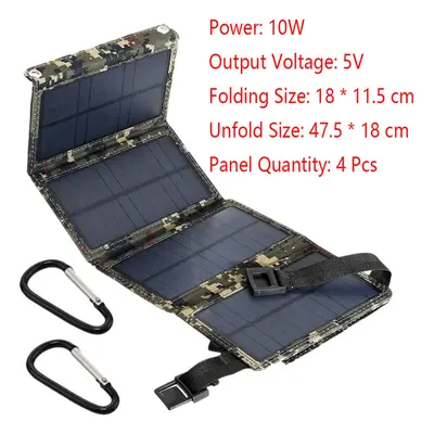 (10W) 21W Foldable Solar Panel Charger Waterproof Portable Solar Charger USB Ports for Battery P