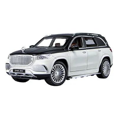 (White) 1:24 Benz Maybach Gls600 Alloy Car Model Sound And Light Pull Back Toy Car Suv Off-Road 