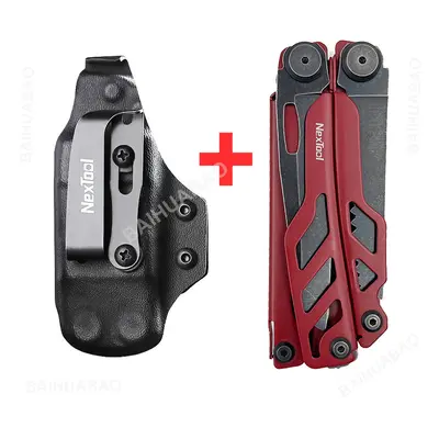 (Red set) Nextool Flagship Pro in Multitool with Kydex Sheath Folding Pliers Portable Pocket Mul