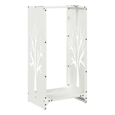 vidaXL Firewood Rack White 40x30x80 cm Cold-rolled steel fireplace log holder