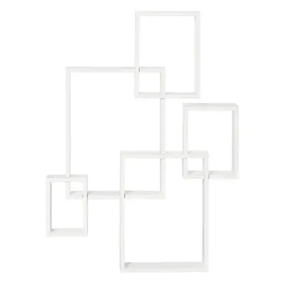 HOMCOM Floating Shelves, Interlocking Cube Shelves for Decoration, White