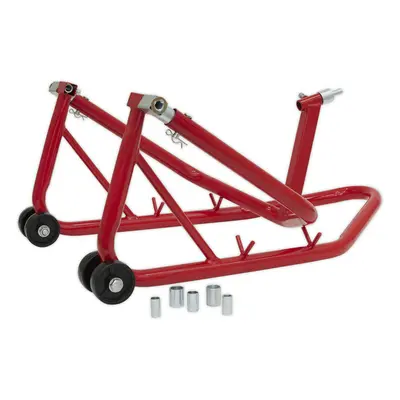 Motorcycle Front Headstock Stand - Strong Tubular Frame - Folds Down for Storage