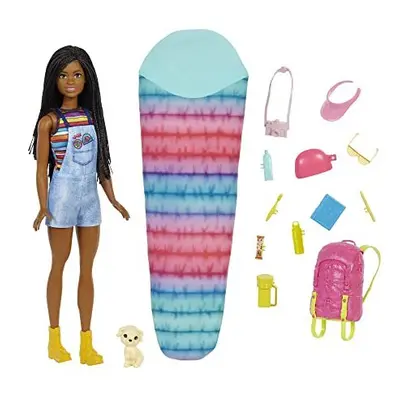 Barbie It Takes Two âBrooklynâ Camping Doll with Puppy & 10+ Accessories, to Years , Black