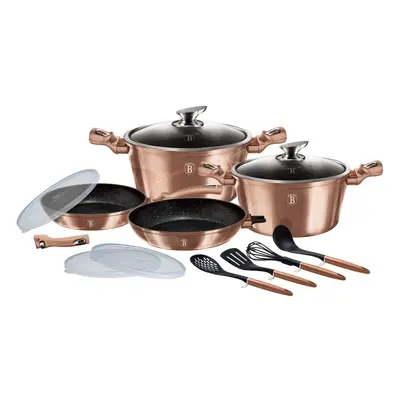 Berlinger Haus 13Pc Aluminum Non Stick Cookware Pot Pan Set w/ Detachable Handle