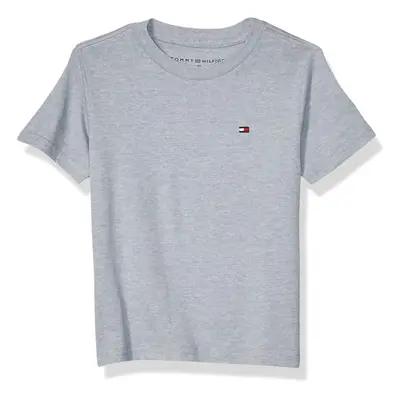 Tommy Hilfiger Boys' Short Sleeve Flag Solid Crew Neck T-Shirt Gray Heather