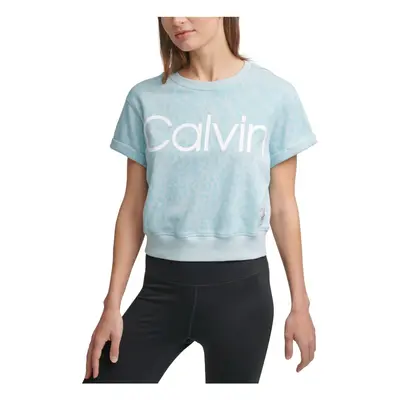 Calvin Klein Performance Klein Womens Performance Calvin Logo Print Short Sleeve Crew Neck Pullo