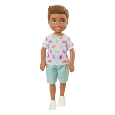 Barbie Chelsea Doll Small Boy Doll with Brown Hair Blue Eyes Wearing Gummy Bear Tshirt Shorts Sh