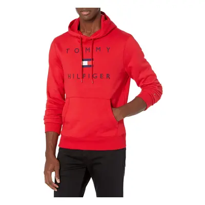 Tommy Hilfiger Men's Long Sleve Stacked Logo Pullover Hoodie Sweatshir