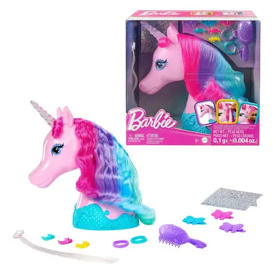 Barbie Doll Toys Unicorn Styling Head with Colorful Mane of Fantasy Hair Styling Accessories & S