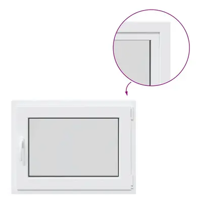 vidaXL Basement Window RISOR 80x60 cm Tilt&Turn DIN Right White egress window