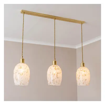 ValueLights India Confetti Glass Gold Drop Bar Ceiling Light & Bulbs