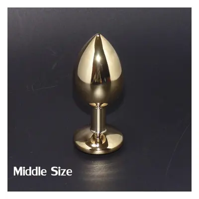 (L) Golden Color Metal Jewelry Plug, Stainless Steel Bead For Men Women