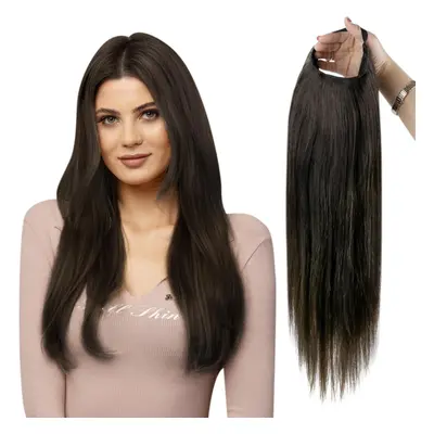 Full Shine 18Inch Human Hair Wigs for Women Off Black U Part HExtensions Well Blended Black Hair