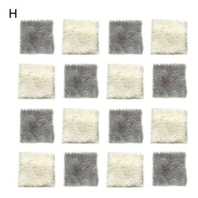 (H) 16pcs/set Puzzle Carpet Patchwork Freely Matching Jigsaw Splice Furry Puzzle Type Plush Floo