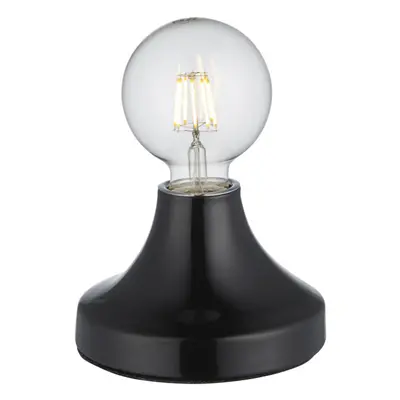 Gloss Black Ceramic Table Lamp Light Fitting - Minimalistic Bulb Holder Design