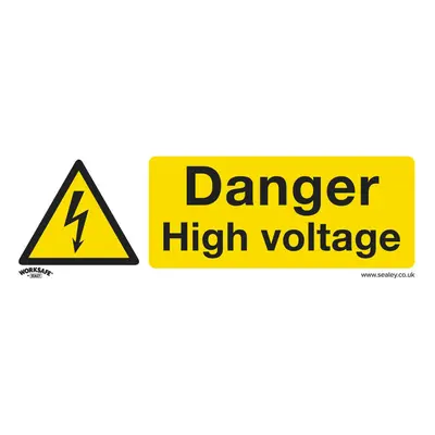 10x DANGER HIGH VOLTAGE Health & Safety Sign - Rigid Plastic x 100mm Warning