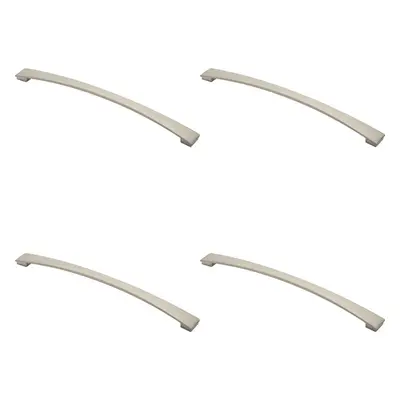 4x Curved Bow Pull Handle x 25mm 320mm Fixing Centres Satin Nickel