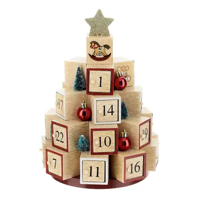 Christmas Tree Advent Calendar | Toy Block Christmas Tree With Glittery Star | Fill Your Own Woo