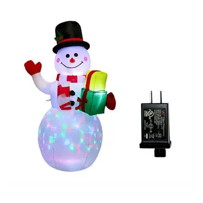 (EU Plug) Led Illuminated Inflatable Snowman Air Pump Inflatable Toys Indoor Outdoor Holiday Chr