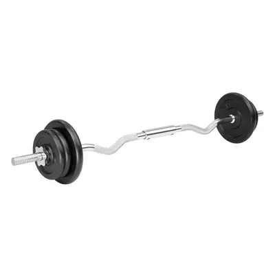 Barbell Weights Set Gym EZ Curl Bar 20kg Weight Steel Plates Lifting Home