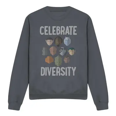 (M, Charcoal) Star Trek Unisex Adult The Celebrate Diversity Sweatshirt