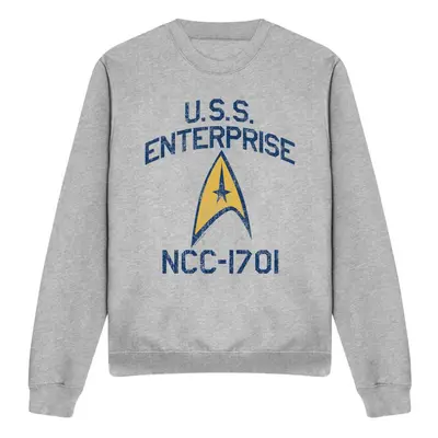 (M, Sport Heather) Star Trek Unisex Adult Collegiate Arch Sweatshirt