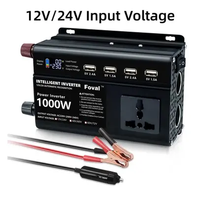 (black, 12V/24V 220V Universal) Dual Voltage Auto Switching Dc 12v&24v;48v&60v;60v&70v To Ac 220