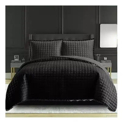 (Black King) New soft Luxury Comforter Modern Quilted Bedspread