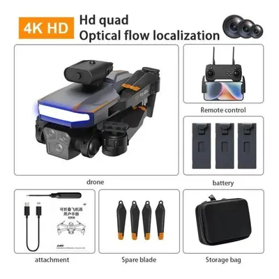 (4K battery, Black) New P18 UAV ESC Dual Camera Brushless Optical Flow Positioning WIFI FPV Fixe