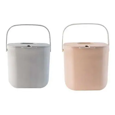 2Pcs Compost Bin for Everyday Organic Waste with Lid in the Kitchen Odor Resistant Removable Lin