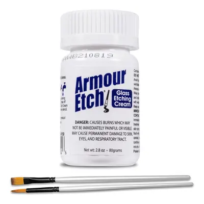 Armour Etch glass Etching cream - Starter 28oz Size - Bundled with Mos