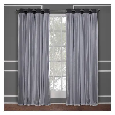 TOWN & COUNTRY LUXE Exclusive Home Catarina Layered Solid Room Darkening Blackout and Sheer Grom