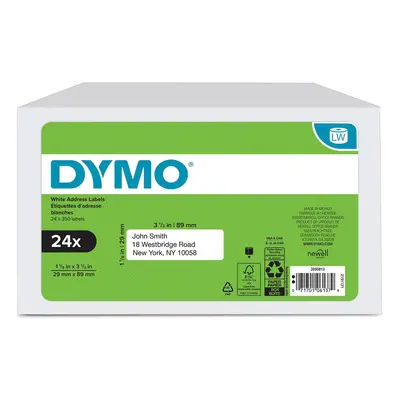 DYMO Authentic LW Mailing Address Labels DYMO Labels for LabelWriter Label Printers White 1-1/8"