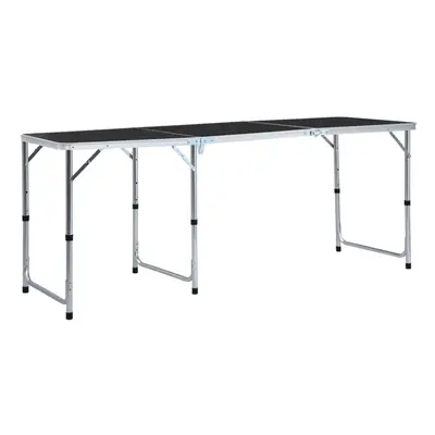 Foldable Camping Table Grey Aluminium 180x60 cm