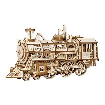 Locomotive: Mechanical Gears: ROKR Moving wooden 3D Train Puzzle model: Age p