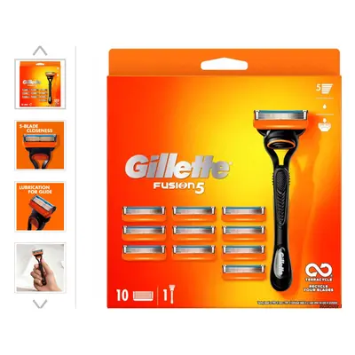 Gillette Fusion5 Razor With Refill Blades - Precision Trimmer, Soft Microfins