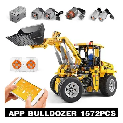 (yellow) Mould King Technical Construction Vehicle Building Blocks Wheel Loader Bulldozer Truck 