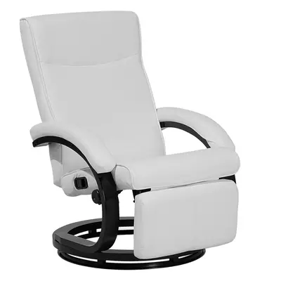 Recliner Chair MIGHT Faux Leather White