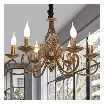 (Bronze, Lights) Rustic Vintage Chandelier, Antique Bronze Pendant Chandelier in Metal